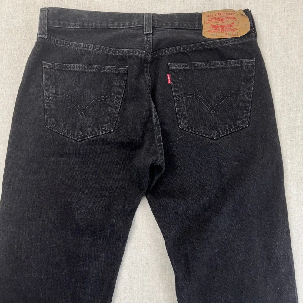 Levi's 501‎ Original Fit Black Jeans Men's 36x32 Button Fly 100% Cotton